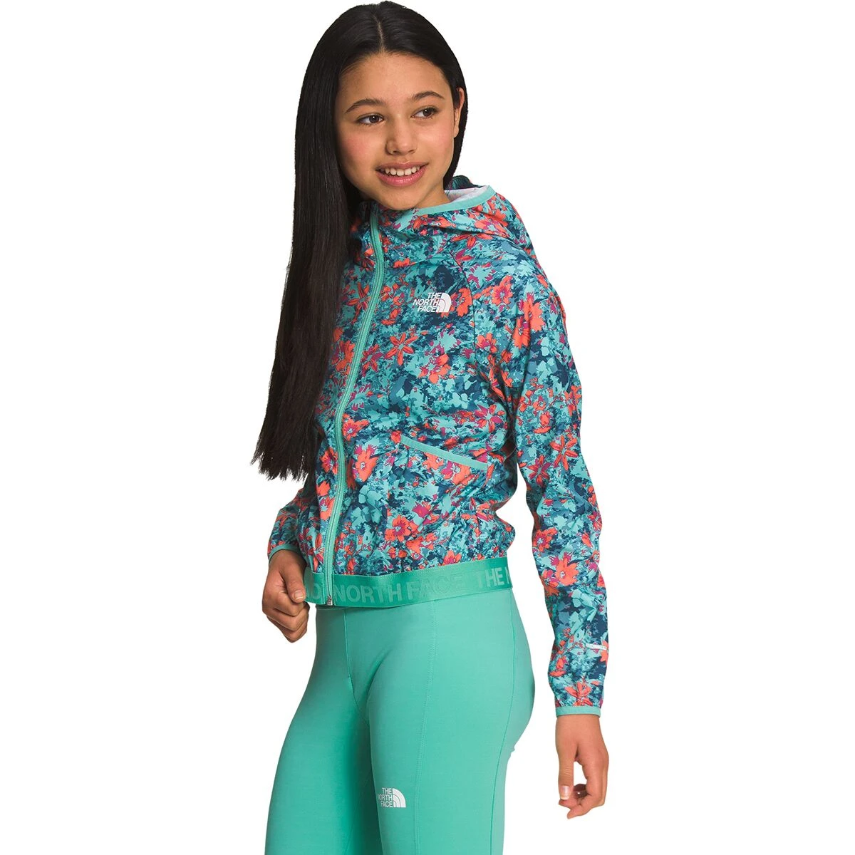 The North Face Printed Never Stop Hooded Wind Jacket - Girls' 6 The North Face Printed Never Stop Hooded Wind Jacket - Girls' - Image 4