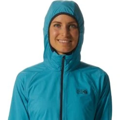 Mountain Hardwear Kor AirShell Wind Hooded Jacket - Women's 21 Mountain Hardwear Kor AirShell Wind Hooded Jacket - Women's -Dakine Store TETBLU D5